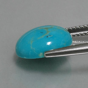 3.06캐럿 천연 블루 터키석, 타원형 컷, 12.1×10 mm, 불투명체
