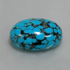 3.92캐럿 천연 블루 터키석, 타원형 컷, 14×10.1 mm, 불투명체