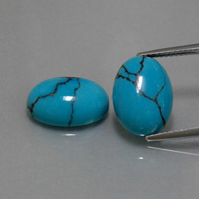 캐럿 천연 블루 터키석 보석, 타원형 컷, 14.1×10.2 mm, 불투명체
