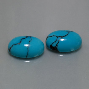 캐럿 천연 블루 터키석 보석, 타원형 컷, 14.1×10.2 mm, 불투명체