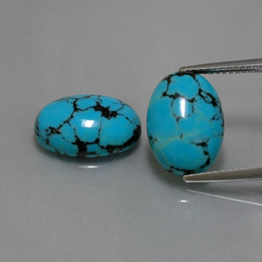 캐럿 천연 블루 터키석 보석, 타원형 컷, 14×10 mm, 불투명체
