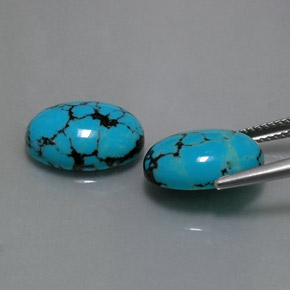 캐럿 천연 블루 터키석 보석, 타원형 컷, 14×10 mm, 불투명체