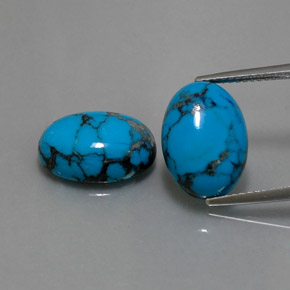 캐럿 천연 블루 터키석 보석, 타원형 컷, 14.1×10.1 mm, 불투명체