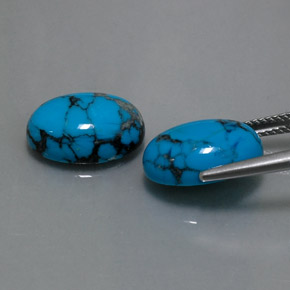 캐럿 천연 블루 터키석 보석, 타원형 컷, 14.1×10.1 mm, 불투명체
