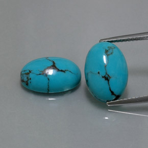 캐럿 천연 블루 터키석 보석, 타원형 컷, 13.8×9.8 mm, 불투명체