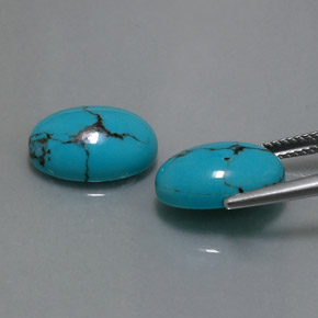 캐럿 천연 블루 터키석 보석, 타원형 컷, 13.8×9.8 mm, 불투명체
