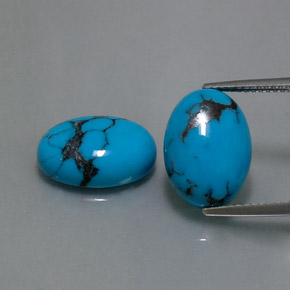 캐럿 천연 블루 터키석 보석, 타원형 컷, 14.1×10.1 mm, 불투명체