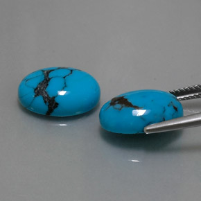 캐럿 천연 블루 터키석 보석, 타원형 컷, 14.1×10.1 mm, 불투명체