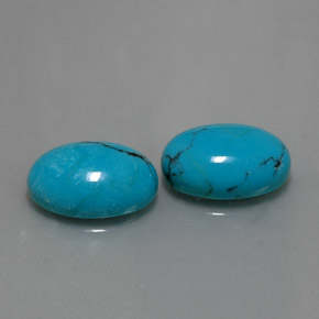 캐럿 천연 블루 터키석 보석, 타원형 컷, 14×10 mm, 불투명체