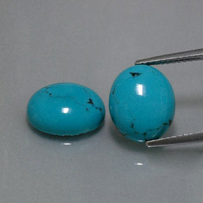캐럿 천연 블루 터키석 보석, 타원형 컷, 12.1×10.1 mm, 불투명체