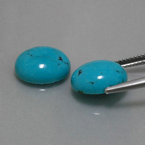 캐럿 천연 블루 터키석 보석, 타원형 컷, 12.1×10.1 mm, 불투명체