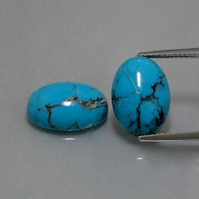 캐럿 천연 블루 터키석 보석, 타원형 컷, 14×10.1 mm, 불투명체