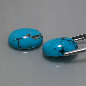 캐럿 천연 블루 터키석 보석, 타원형 컷, 14×10.1 mm, 불투명체