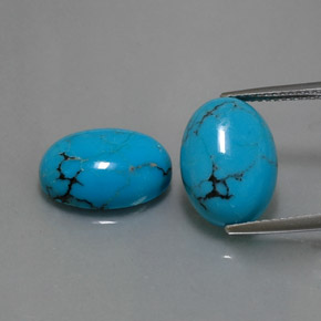 캐럿 천연 블루 터키석 보석, 타원형 컷, 14.1×10.2 mm, 불투명체