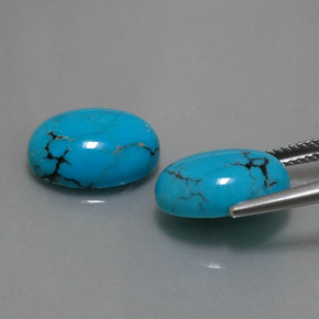 캐럿 천연 블루 터키석 보석, 타원형 컷, 14.1×10.2 mm, 불투명체