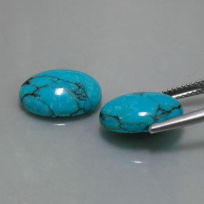 캐럿 천연 블루 터키석 보석, 타원형 컷, 13.9×10 mm, 불투명체