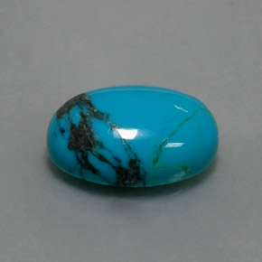 3.83캐럿 천연 블루 터키석, 타원형 컷, 14×10.1 mm, 불투명체