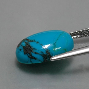 3.83캐럿 천연 블루 터키석, 타원형 컷, 14×10.1 mm, 불투명체