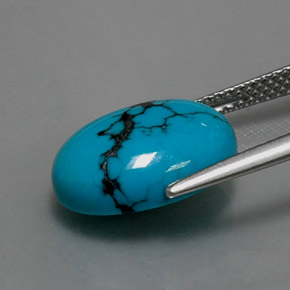 3.89캐럿 천연 파란색 터키 옥, 타원형 컷, 불투명체