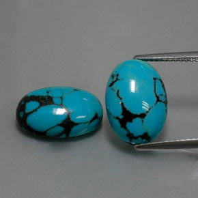 캐럿 천연 블루 터키석 보석, 타원형 컷, 14.1×10.1 mm, 불투명체