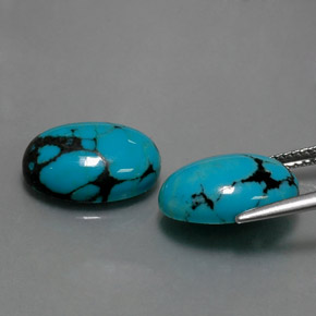 캐럿 천연 블루 터키석 보석, 타원형 컷, 14.1×10.1 mm, 불투명체