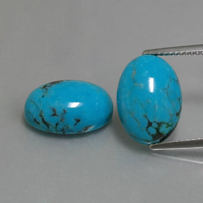 캐럿 천연 블루 터키석 보석, 타원형 컷, 14.1×10.1 mm, 불투명체