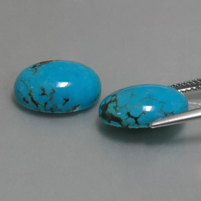 캐럿 천연 블루 터키석 보석, 타원형 컷, 14.1×10.1 mm, 불투명체