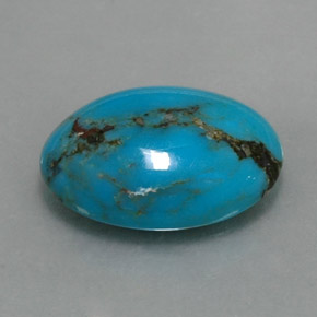 4.14캐럿 천연 블루 터키석, 타원형 컷, 14.1×10.3 mm, 불투명체