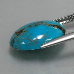 4.14캐럿 천연 블루 터키석, 타원형 컷, 14.1×10.3 mm, 불투명체