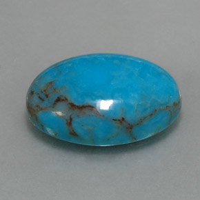 3.97캐럿 천연 블루 터키석, 타원형 컷, 14.2×10.3 mm, 불투명체