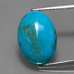 4.40캐럿 천연 블루 터키석, 타원형 컷, 14×10 mm, 불투명체