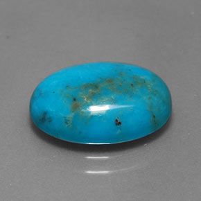 4.40캐럿 천연 블루 터키석, 타원형 컷, 14×10 mm, 불투명체