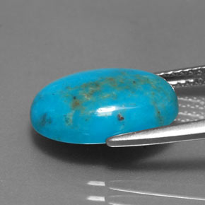 4.40캐럿 천연 블루 터키석, 타원형 컷, 14×10 mm, 불투명체