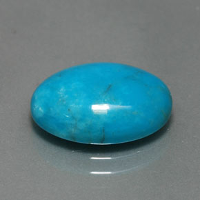 4.37캐럿 천연 블루 터키석, 타원형 컷, 14×10 mm, 불투명체