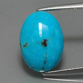 4.22캐럿 천연 블루 터키석, 타원형 컷, 13.9×10.1 mm, 불투명체
