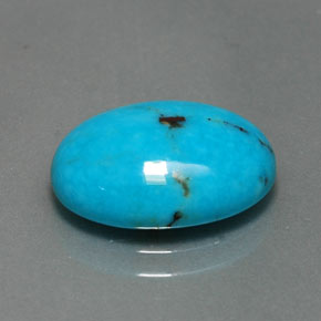 4.22캐럿 천연 블루 터키석, 타원형 컷, 13.9×10.1 mm, 불투명체