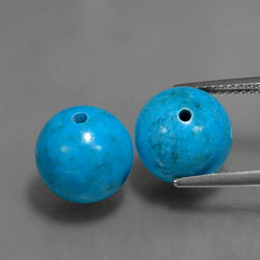 캐럿 천연 블루 터키석 보석, 구형 / 볼, 10.25 mm, 불투명체