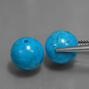 캐럿 천연 블루 터키석 보석, 구형 / 볼, 10.25 mm, 불투명체
