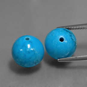 캐럿 천연 블루 터키석 보석, 구형 / 볼, 10.22 mm, 불투명체