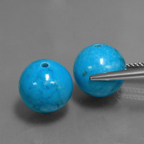 캐럿 천연 블루 터키석 보석, 구형 / 볼, 10.22 mm, 불투명체