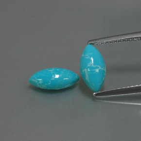 캐럿 천연 블루 터키석 보석, 마퀴즈, 10.1×5.1 mm, 불투명체
