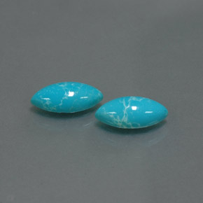 캐럿 천연 블루 터키석 보석, 마퀴즈, 10.1×5.1 mm, 불투명체