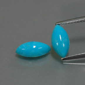 캐럿 천연 블루 터키석 보석, 마퀴즈, 10×5.1 mm, 불투명체