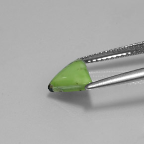 1.07캐럿 천연 옐로우 그린 터키석, 트릴리언, 10×7.2 mm, 불투명체