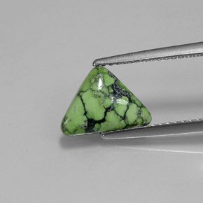 1.23캐럿 천연 옐로우 그린 터키석, 트릴리언, 10.6×7.7 mm, 불투명체