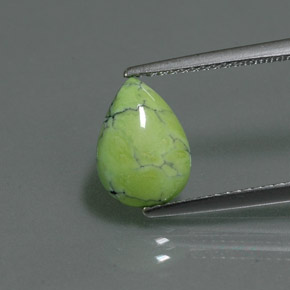 1.75캐럿 천연 옐로우 그린 터키석, 배 모양, 10.6×7.6 mm, 불투명체