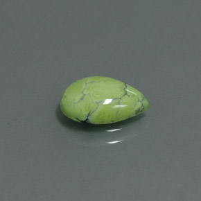 1.75캐럿 천연 옐로우 그린 터키석, 배 모양, 10.6×7.6 mm, 불투명체