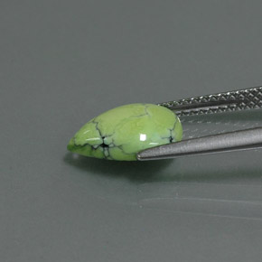 1.75캐럿 천연 옐로우 그린 터키석, 배 모양, 10.6×7.6 mm, 불투명체