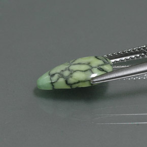2.02캐럿 천연 옐로우 그린 터키석, 배 모양, 12.5×7.9 mm, 불투명체