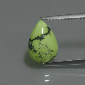 2.60캐럿 천연 옐로우 그린 터키석, 배 모양, 12.4×8.6 mm, 불투명체